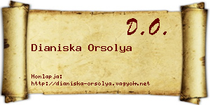 Dianiska Orsolya névjegykártya