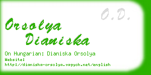 orsolya dianiska business card